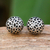 Sterling silver stud earrings, 'Shiny Seeds' - Seed Pattern Sterling Silver Stud Earrings from Thailand