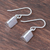 Sterling silver dangle earrings, 'Shining Triangles' - Geometric Triangular Sterling Silver Dangle Earrings (image 2b) thumbail