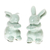 Seladon-Keramikfiguren, (Paar) - Seladon-Keramik-Hasenfiguren aus Thailand (Paar)