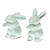 Figuritas de cerámica celadón, (par) - Figuras de conejo de cerámica Celadon de Tailandia (par)