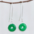 Jade dangle earrings, 'Green Rings' - Circular Jade Dangle Earrings Crafted in Thailand (image 2) thumbail