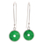 Jade dangle earrings, 'Green Rings' - Circular Jade Dangle Earrings Crafted in Thailand thumbail