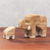 Wood sculptures, 'African Motherhood' (pair) - Elephant-Themed Wood Nesting Sculptures from Thailand (Pair)