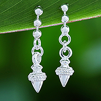 Sterling silver dangle earrings, 'Chic Pendulum' - Pendulum-Style Sterling Silver Dangle Earrings from Thailand