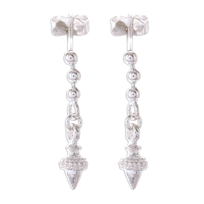 Pendulum-Style Sterling Silver Dangle Earrings from Thailand