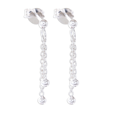 Sterling Silver Bauble Dangle Earrings from Thailand