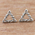 Sterling silver stud earrings, 'Rope Triangles' - Rope Pattern Triangular Sterling Silver Stud Earrings (image 2b) thumbail