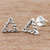 Sterling silver stud earrings, 'Rope Triangles' - Rope Pattern Triangular Sterling Silver Stud Earrings (image 2c) thumbail