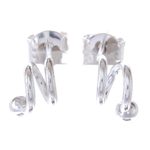 Sterling silver stud earrings, 'Swirling Strand' - Spiral-Shaped Sterling Silver Stud Earrings from Thailand