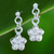 Sterling silver dangle earrings, 'Swinging Flower' - Flower-Shaped Sterling Silver Dangle Earrings from Thailand thumbail