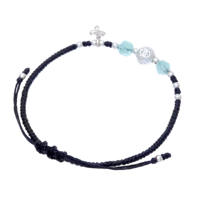 Amazonite beaded bracelet, 'Disco Faith' - Adjustable Amazonite Beaded Bracelet from Thailand