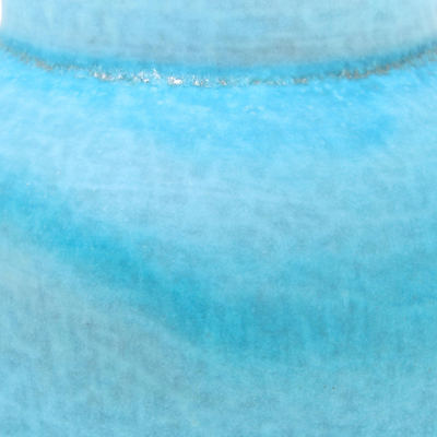 Keramikvase - Handgefertigte himmelblaue Keramikvase, hergestellt in Thailand