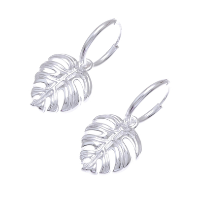 Ohrhänger aus Sterlingsilber - Handgefertigte Blattohrringe aus thailändischem Sterlingsilber