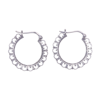 Loop Pattern Sterling Silver Hoop Earrings from Thailand