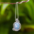 collar con colgante de cristal romano - Collar con colgante de vidrio romano ovalado de Tailandia