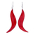 Ohrhänger aus Leder - Gewellte Lederohrringe in Rot aus Thailand