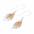 Gold accented drop earrings, 'Serene Lily' - Floral Theme Handmade Gold Accented Sterling Silver Earrings
