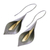 Gold accented rhodium plated sterling silver drop earrings, 'Dark Lily' - Handmade Gold Accent Rhodium Plated Sterling Silver Earrings (image 2c) thumbail