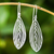 Sterling silver dangle earrings, 'Leaf Silhouette' - Handmade Leaf Earrings in Sterling Silver from Bali