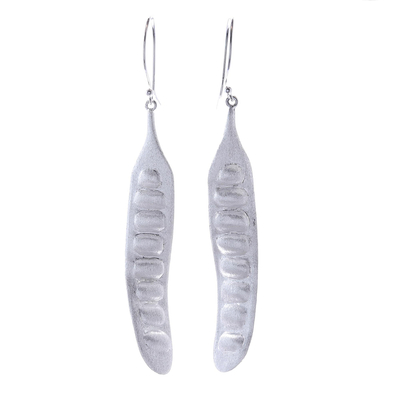 Sterling silver dangle earrings, 'Bitter Beans' - Sterling Silver Bean Dangle Earrings from Thailand
