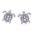 Sterling silver stud earrings, 'Tiny Turtles' - Thai Artisan Handcrafted Sterling Silver Turtle Earrings thumbail