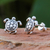 Sterling silver stud earrings, 'Tiny Turtles' - Thai Artisan Handcrafted Sterling Silver Turtle Earrings (image 2b) thumbail
