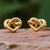 Gold plated sterling silver stud earrings, 'Lassos of Love' - Modern Thai 18k Gold Plated Sterling Silver Stud Earrings (image 2) thumbail