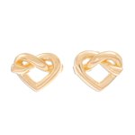 Gold plated sterling silver stud earrings, 'Lassos of Love' - Modern Thai 18k Gold Plated Sterling Silver Stud Earrings