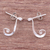 Sterling silver drop earrings, 'Coiling Ribbons' - Sterling Silver Ribbon Drop Earrings from Thailand (image 2b) thumbail