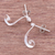 Sterling silver drop earrings, 'Coiling Ribbons' - Sterling Silver Ribbon Drop Earrings from Thailand (image 2c) thumbail