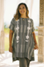 Long cotton tunic, 'Floral Lattice' - Black and Alabaster Floral Cotton Long Length Tunic thumbail