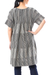 Long cotton tunic, 'Floral Lattice' - Black and Alabaster Floral Cotton Long Length Tunic (image 2d) thumbail
