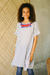 Long cotton tunic, 'Sky Flora' - Floral Embroidered Striped Cotton Long Length Tunic thumbail