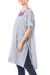 Long cotton tunic, 'Sky Flora' - Floral Embroidered Striped Cotton Long Length Tunic (image 2c) thumbail