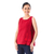 Cotton tank top, 'Flirty Bloom in Crimson' - Floral Embroidered Cotton Tank Top in Crimson from Thailand (image 2a) thumbail