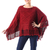 Cotton poncho, 'Incredible in Claret' - Short Knit Poncho in Claret from Thailand