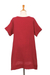 Cotton tunic, 'Crimson Bloom' - Floral Cotton Tunic in Crimson from Thailand (image 2e) thumbail