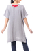 Cotton tunic, 'Posy Bliss in Ash' - Floral Cotton Tunic in Ash from Thailand (image 2d) thumbail