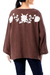 Cotton blouse, 'Lovely Bloom in Chestnut' - Floral Embroidered Cotton Blouse in Chestnut from Thailand (image 2d) thumbail