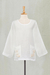Cotton blouse, 'Lovely Bloom in Cool White' - Floral Embroidered Cotton Blouse in Cool White from Thailand (image 2d) thumbail