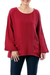 Cotton blouse, 'Lovely Bloom in Crimson' - Floral Embroidered Cotton Blouse in Crimson from Thailand (image 2a) thumbail