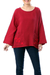 Cotton blouse, 'Lovely Bloom in Crimson' - Floral Embroidered Cotton Blouse in Crimson from Thailand (image 2d) thumbail