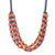 Wood beaded necklace, 'Orange Elegance Squared' - Orange and Black Boxwood Cube Beaded Necklace