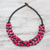 Wood beaded necklace, 'Pink Elegance Squared' - Pink and Black Boxwood Cube Beaded Necklace (image 2b) thumbail