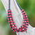 Halskette mit Holzperlen, 'Rote Eleganz Kariert'. - Würfelperlenhalskette aus rotem und schwarzem Buchsbaum