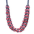 Halskette mit Holzperlen, 'Rote Eleganz Kariert'. - Würfelperlenhalskette aus rotem und schwarzem Buchsbaum