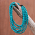 Wood beaded strand necklace, 'Cute Boho in Teal' - Wood Beaded Strand Necklace in Teal from Thailand (image 2) thumbail