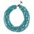 Wood beaded strand necklace, 'Cute Boho in Teal' - Wood Beaded Strand Necklace in Teal from Thailand thumbail