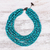 Wood beaded strand necklace, 'Cute Boho in Teal' - Wood Beaded Strand Necklace in Teal from Thailand (image 2b) thumbail