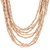 Wood beaded strand necklace, 'Cute Boho in Beige' - Wood Beaded Strand Necklace in Beige from Thailand (image 2e) thumbail